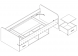 Overzicht indeling kajuitbed Deck met 2 opbergvakken en 2 lades (inclusief nachtkastje)