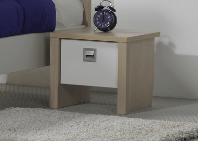 Kids linea nachtkastje wit met eiken