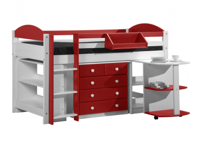 halfhoogslaper rood met wit