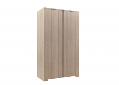 Stoere twee deurs kledingkast Timber met leggedeelte en hanggedeelte