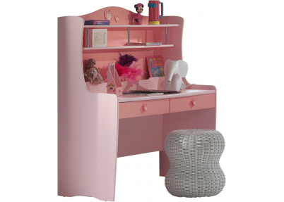 Bureau Candy in roze en zalm met hartjes en twee lades 