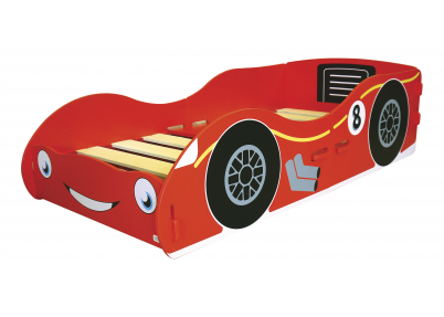 Kidsaw autobed Racer voor kleine kinderen heeft een matrasmaat van 70 x 140 cm en uitvalbeveiliging