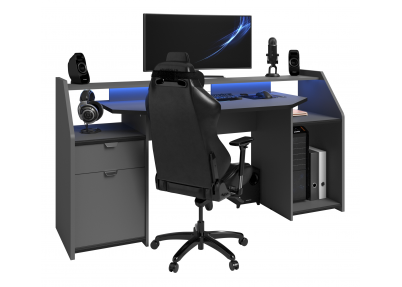 Gaming desk Gunman met blauwe ledverlichting