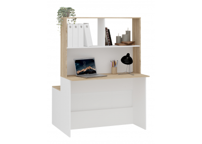 Roomdivider en bureau Plus eik met bureau aan de ene kant en tv kastje aan de andere kant