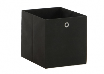Opbergbox Fleck in effen antraciet, donkergrijs met metalen ring, per 6 stuks