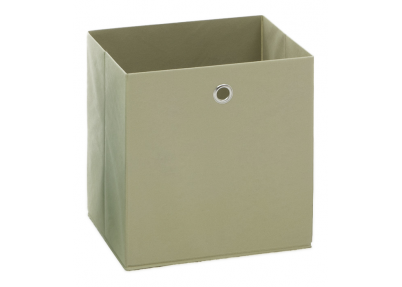 Opbergbox Fleck in effen creme natuur wit beige, per 6 stuks met metalen ring