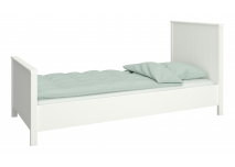 Tienerbed Rustic wit opgemaakt bed foto vanaf voeteneind