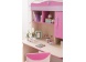 Detailfoto roze bureau met kast voor de meidenkamer met hartje en bloemetje