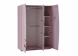 Elegante lila kledingkast met spiegel Arwen met alle deuren open