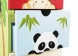 Detail lichtblauwe lade van het schitterend ladekastje 'Safari' met vrolijke panda