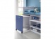 Detail halfhoogslaper 'Brainy' met uitgeschoven bureau blauw