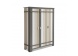 3-Deurs kledingkast Breaker met witte, beige, zandkleurige en grafietkleurige planken