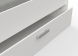 Detailfoto van de lade met handgreep van het tienerbed Side By Side wit