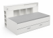 Handig tienerbed Side By Side wit met veel opbergruimte zonder dekens en kussens 