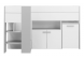 Vooraanzicht van de halfhoogslaper Lounge in wit met grijs