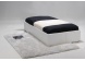 Dichtgeklapt bed Lucky wit met PU afgewerkte rand en een matrasmaat van 90 x 190 cm
