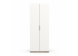 Vooraanzicht van de 2-deurs kledingkast H-Line wit met eiken zijpanelen