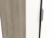 Detailfoto van de moderne handgreep van de 2-deurs hangkast H-Line wit met eiken zijpanelen