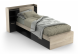 Tienerbed Living zwart met dik matras en gesloten lade